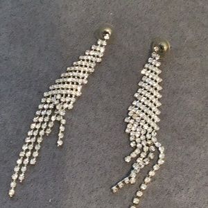 Beautiful rhinestone earrings teardrop